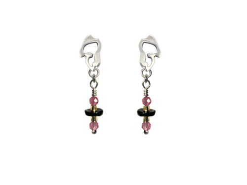 Boucles Lumi argent rubis et tourmaline