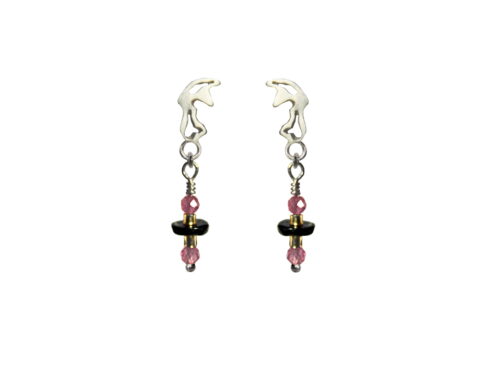 Boucles Roli argent rubis et tourmaline